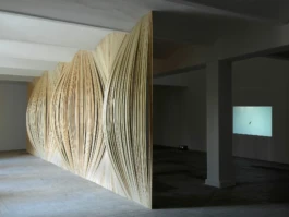 Installation by Albrecht Schaefer in the exhibition Winds and Windings at KW Institute of Contemporary Art Berlin, 2008, photo: Uwe Walter